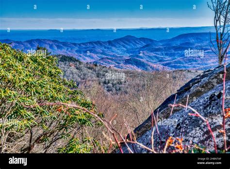 A Vista Of The Blue Ridge Mountains Seen From Grandfather Mountain In