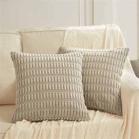 Fancy Homi 2 Packs Taupe Decorative Throw Pillow Covers