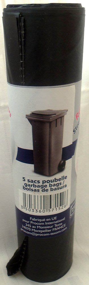 Rouleau De 5 Sacs Poubelle Noir Pour Conteneur 120L Avec Lien De