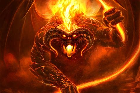 Balrog Demon Creature The Lord Of The Rings Fantasy Art Fire