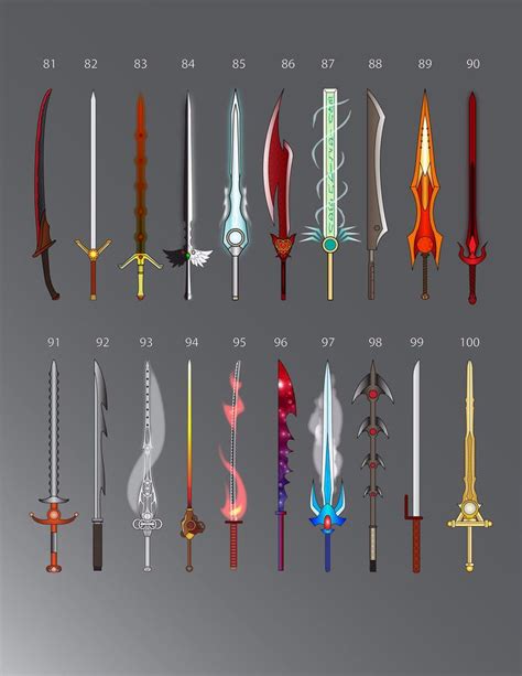 100 Swords Tipos De Espadas Espada De Fantasía Espadas Y Dagas