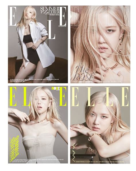 Elle Korea June 2022 Whole Magazine Black Pink Rose Cover