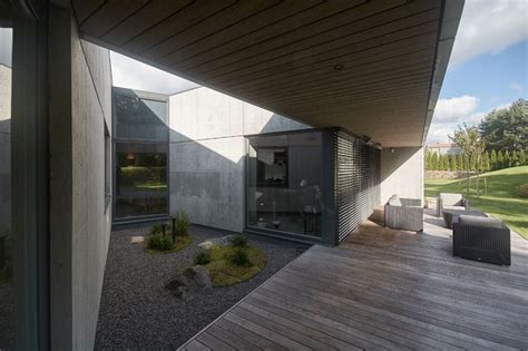 Residential Minimalist Concrete House At The Seaside