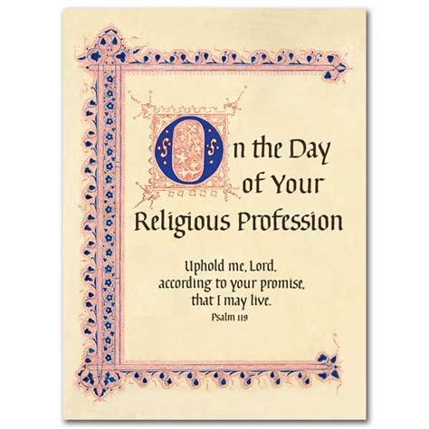 On The Day Of Your Religious Profession Religious Profession Card