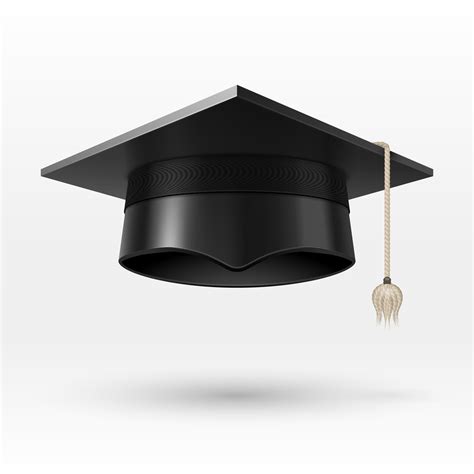 Academic Graduation Cap Hat Realistic Vector Illustration By
