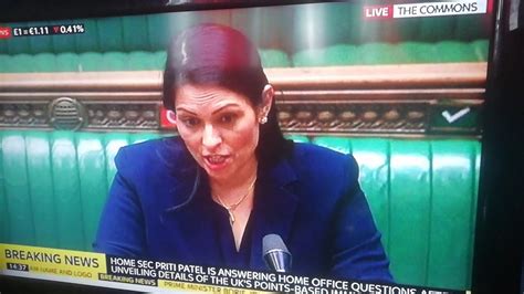 Uk Home Sec Priti Patel Answering Questions About Immigration People Allowed Into Uk Due To