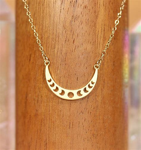 Moon Phases Necklace Crescent Moon Moon Jewelry Astrology Waxing