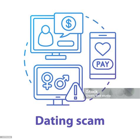 Dating Scam Concept Icon Love Cheating Fraud Feigning Of Romantic
