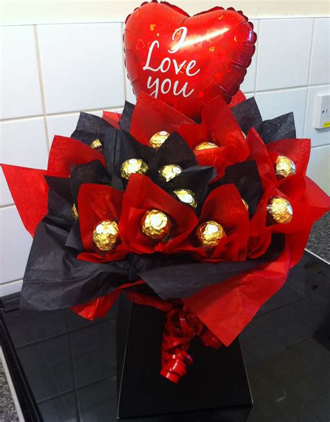 Valentines Bouquet 2 Dozen Ferrero Rocher Displayed In A Black Box