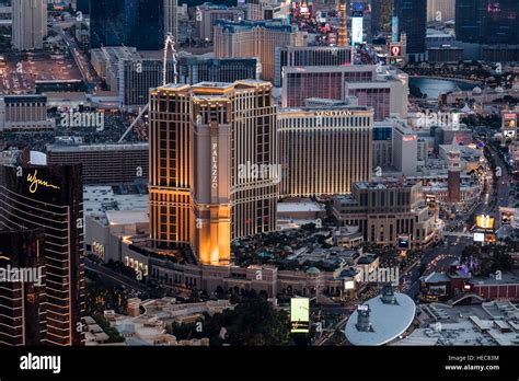 Aerial View Of Venetian Hotel On The Strip Las Vegas Nevada Usa