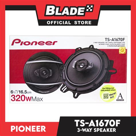 Pioneer Ts A1670f 65 3 Way Speaker With Adapter Pair Bladeph