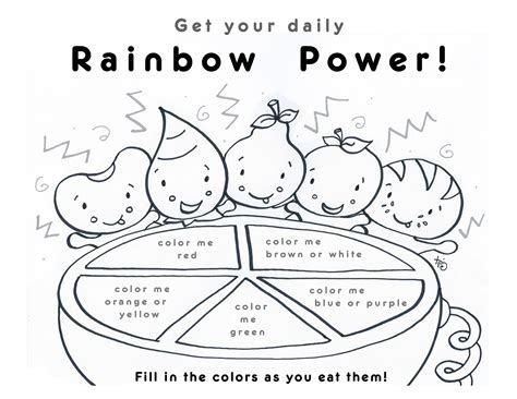 Printable Eat A Rainbow Coloring Page Herpernolson