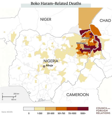 The map image is based on module:nigerian insurgency detailed map. Boko Haram's Deadly Impact - Defense One