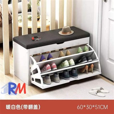 Shoe Storage Bench Cabinet Tipping Shoe Rack With Cushion Seat At 2100