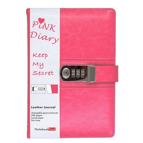Pink Secret Lock Diary For Girl T Medium A5 Notebook 200 Pages