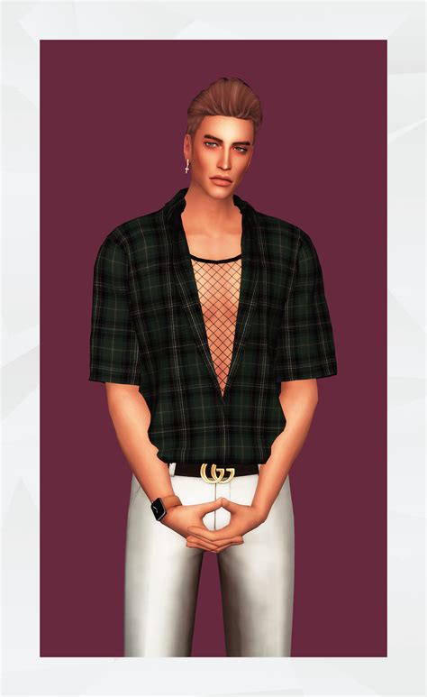 Short Sleeve Shirt And Tank Top Gorilla X3 Sims 4 Male Clothes Tank