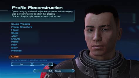 Mass Effect Legendary Edition Face Codes
