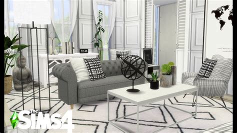 The Sims 4 Living Room Cc Speed Build Youtube