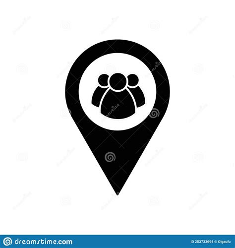 Meeting Point Location Icon Friends Nearby Drop Shadow Gps Mark