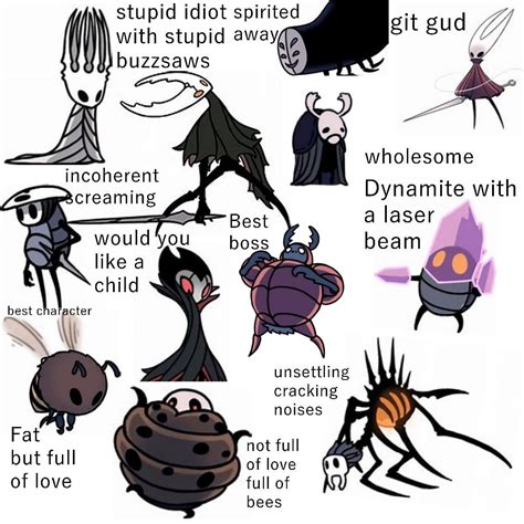 Completely Accurate Hollow Knight Characters Rhollowknightmemes