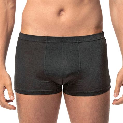 Mens Basic Ice Silk Boxer Briefs Underwear Smooth Super Thin Breathable Grey Black Size S