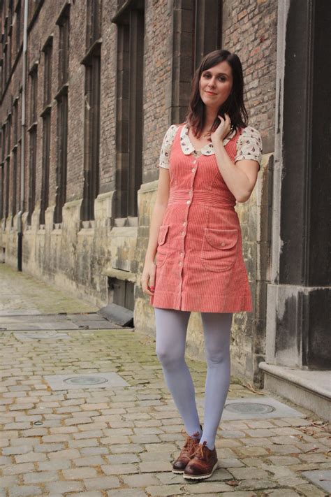Salmon Pinafore Babyblue Tights The Styling Dutchman