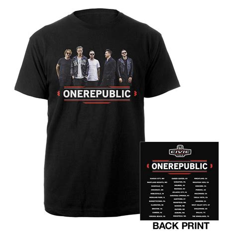 Onerepublic Official Store Onerepublic 2017 Tour Photo T Shirt Mens