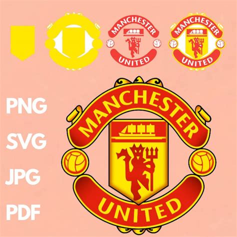 Layered Manchester United Logo Svgpngpdf File Vinyl Etsy