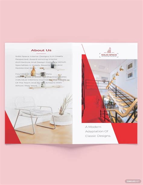 Interior Designer Bi Fold Brochure Template In Publisher Indesign