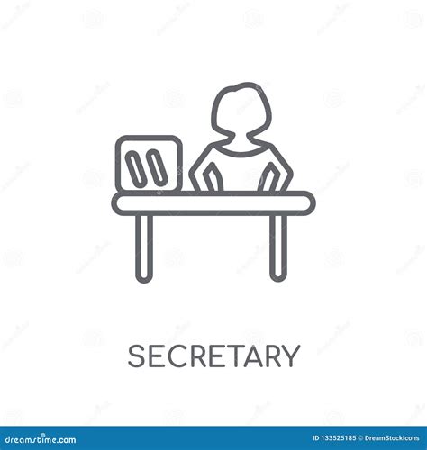 Secretary Linear Icon Modern Outline Secretary Logo Concept On Stock