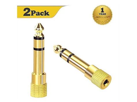 2pack 635mm 14 Inch To 35mm 18 Inch Male To Female Stereo Jack Adapter
