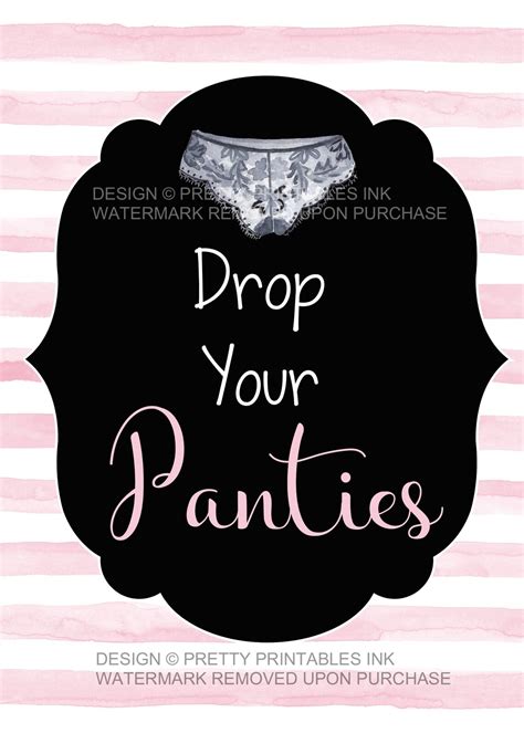 Panty Game Sign And Poem Printable Drop Your Panties Sign Etsy Canada