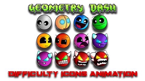 All Difficulty Faces Animation Geometry Dash 22 Youtube