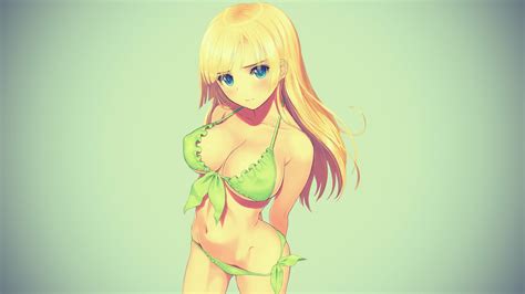 1920x1080 Anime Girls Blonde Bikini Ecchi Wallpaper  300 Kb