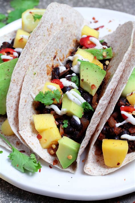 Black Bean Avocado And Mango Tacos Nadias Healthy Kitchen