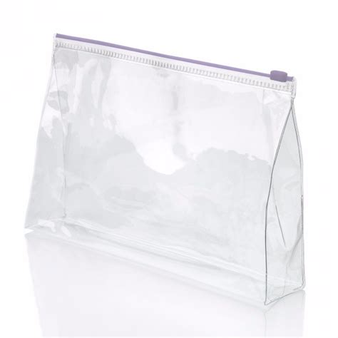 simple waterproof clear white stand  pvc makeup bag reusable pvc frosted ziplock cosmetic bag