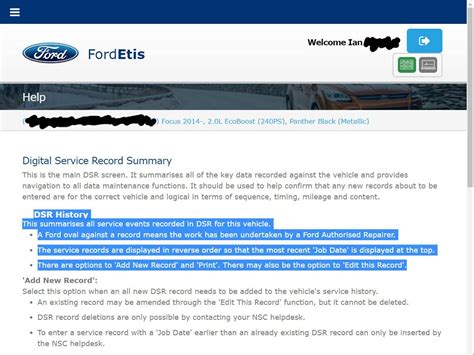 Ford Digital Service Record Help General Ford Related Discussions