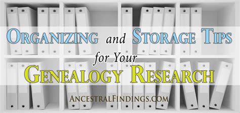 Organizing And Storage Tips For Your Genealogy Research Ancestral