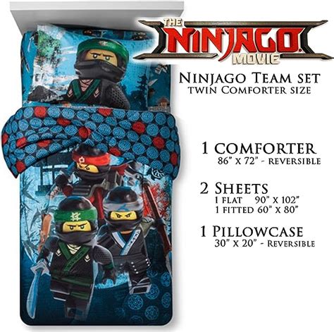 Lego Ninjago Twin Bed Sheet Exclusive Comforter Bedding