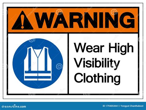 Warning Wear High Visibility Clothing Symbol Signvector Illustration