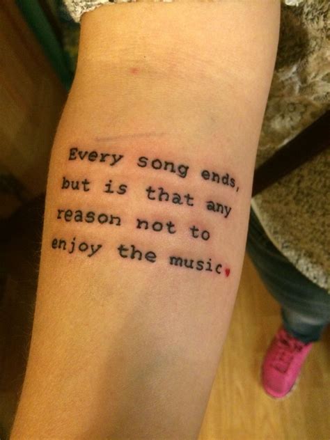 One Tree Hill Music Quote Tattoo Music Quote Tattoos