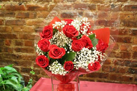 Hand Tied Dozen Red Rose Bouquet In Brooklyn Ny The Avenue J Florist