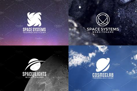 Set Of Space Logos Branding And Logo Templates Creative Market