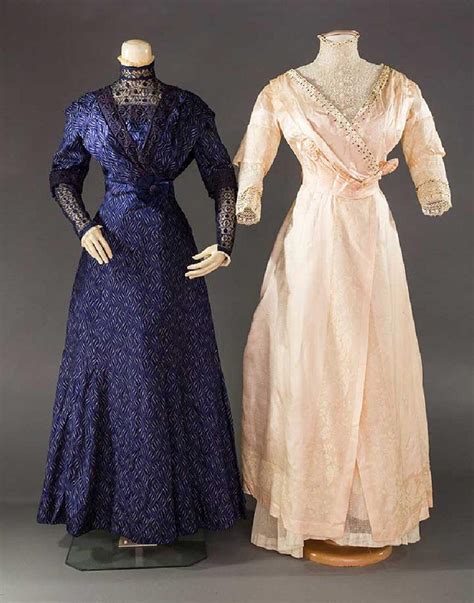 2 Silk Damask Afternoon Dresses 1910 1915 May 09 2017 Augusta