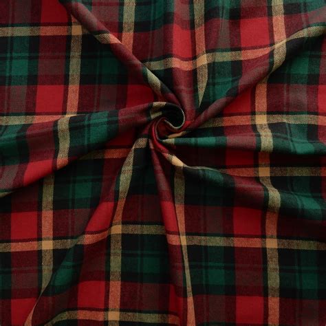 Flannel Yarn Dyed Christmas Plaid Fabric Redgreen 20 Yard Bolt