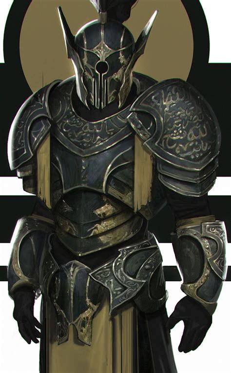 Hi Res Black And Gold Knight Fantasy Character Design Concept Art