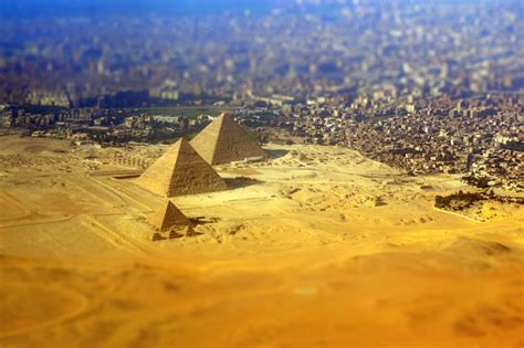 Giza Pyramid Complex Seen From Above Stock Photo Download Image Now