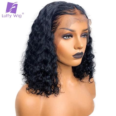Short Curly Human Hair Wig Lace Frontal Human Hair 13x6 Lace Front Wigs