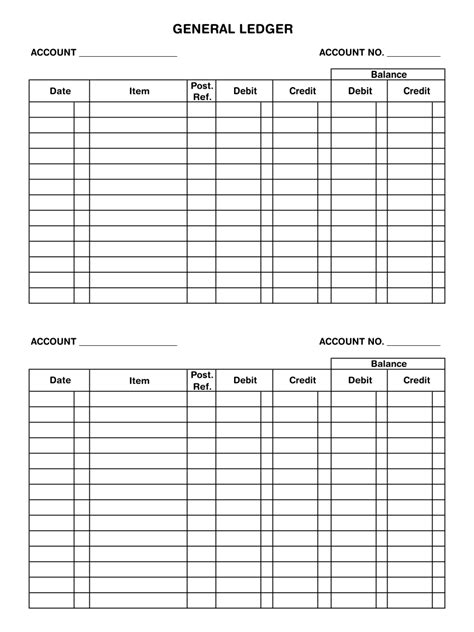 Best Images Of Accounting Ledger Template Printable Free Printable Images And Photos Finder