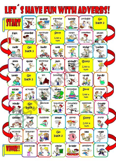 Adverb Board Game Esl Worksheet By Imelda